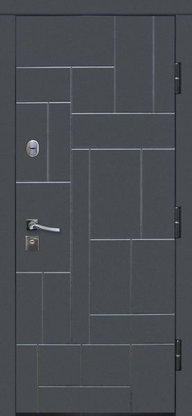 Дверь входная TM Riccardi Urban 2-A графит матовый / дуб bianco line 2050х860мм левая