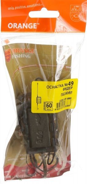 Оснастка Orange Carp 60 г для ловли карпа фидер in-line 1 крючок под бойл #4