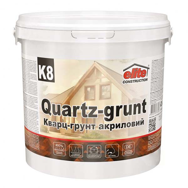 Ґрунт адгезійна Elite Construction Кварц-Грунт акриловий 7 кг 7 л