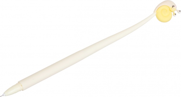 Ручка гелевая Бледно-желтая Улитка чернило синее 