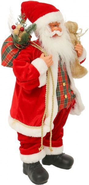 Декоративна фігура Дід Мороз червоно-зелений S16175B 60 см 