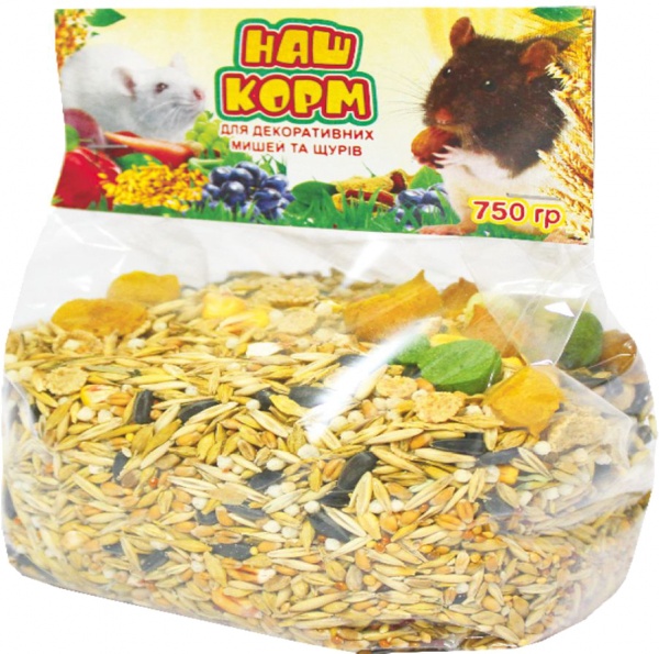Корм для декоративних мишей і щурів Наш корм 750 г