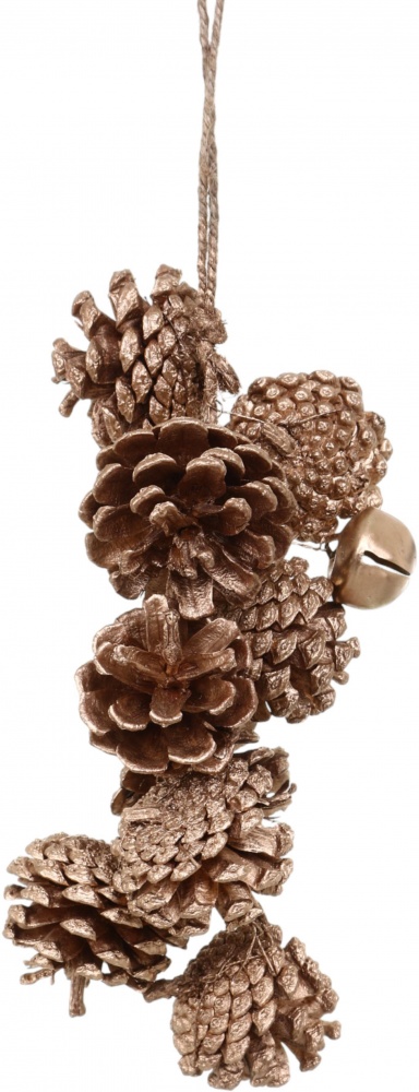 Декорація новорічна підвіска з натуральними шишками 25 см