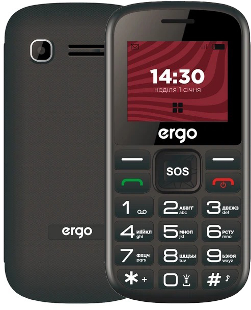 Мобильный телефон Ergo R202 Dual Sim black R202 black