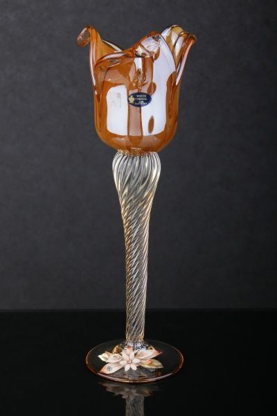 Ваза Stelo 3PT 13х13х38 см горіхова White cristal