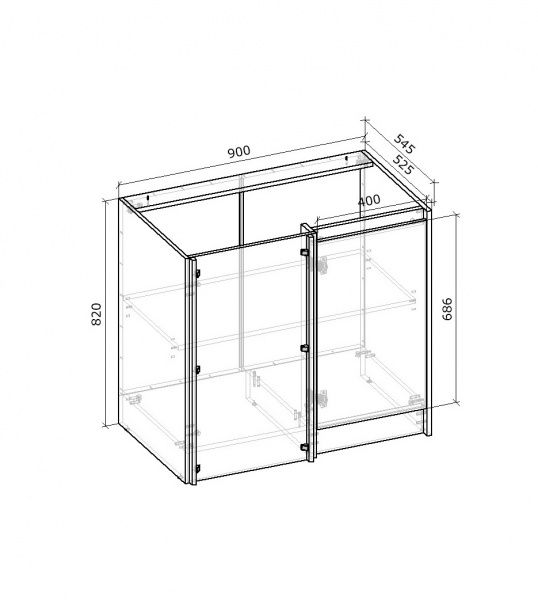Тумба нижняя угловая МС Идея КРАФТ НЩУП (правый) 90/82/525 универсальная щит крафт золотой Грейд