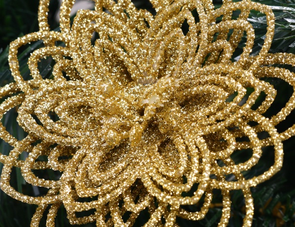 Цветок декоративный Shunda гвоздика 10 см золотистая