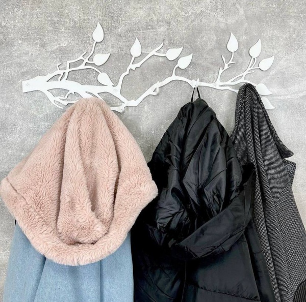 Вешалка декоративная Ветвь с листьями 50х17 см