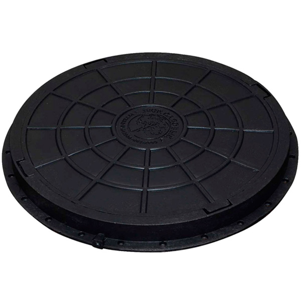Люк канализационный POLIMERPLAST 740 мм A15 без замка черный