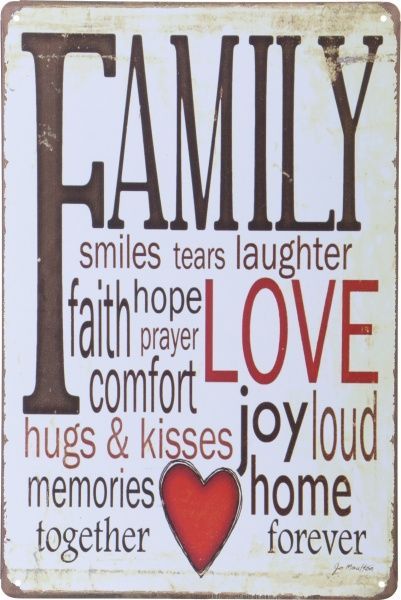 Табличка сувенірна Родина 20х30 см 30x20 см різнокольоровий 