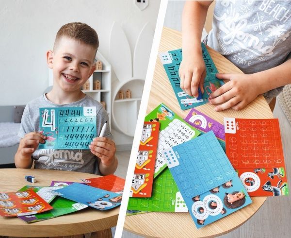 Игра с маркером Vladi Toys Пиши и вытирай. Цифры и примеры VT5010-14