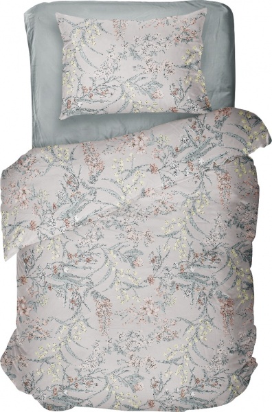 Комплект постільної білизни Paradise 1,5 сірий із малюнком Luna 