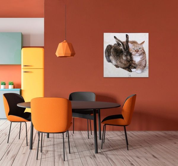 Репродукция Hare and Cat 48x48 см 