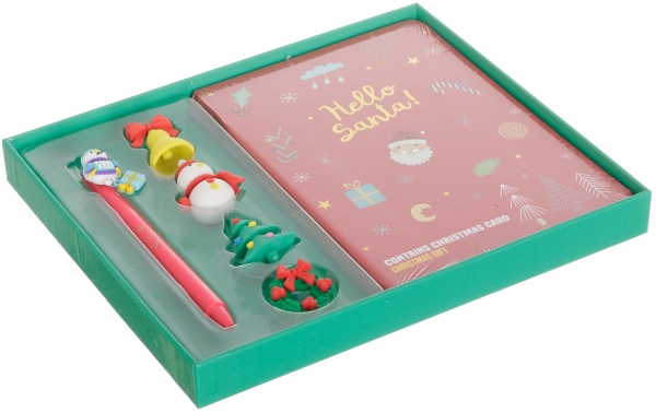 Набор канцелярский Hello santa красный 