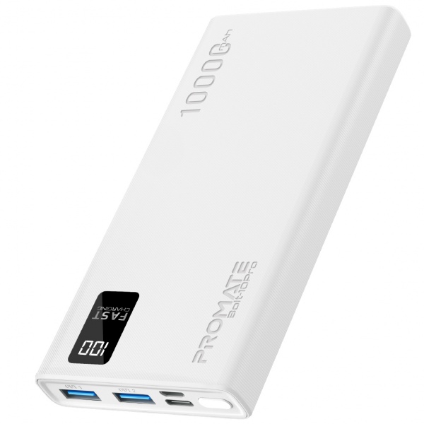 Повербанк Promate 10000 mAh (bolt-10pro.white) 