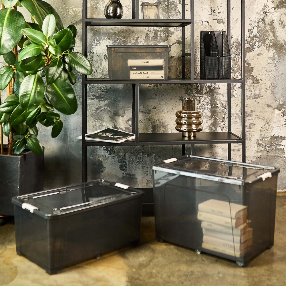 Ящик для зберігання Алеана 171020 Smart Box 50 л коричневий прозорий 275x390x590 мм