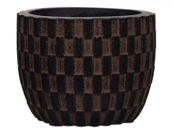 Кашпо керамічне Capi Wave 17x14 cм круглий 0,6л коричневий (080654) 