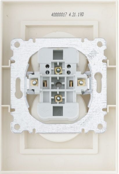 Розетка подвійна без заземлення Makel Karea без шторок без кришки слонова кістка