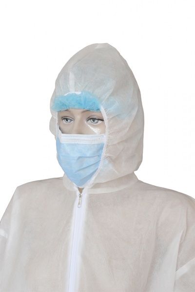 Комбинезон защитный из спанбонда на молнии 25 г/кв. м р. XXXXL рост универсальный белый