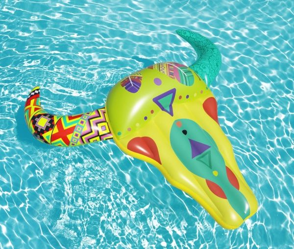 Матрац надувний Bestway Череп бика 239х257 см різнокольоровий