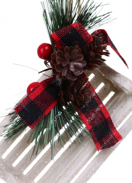 Елочная игрушка Скамейка 11x10 см E09023 