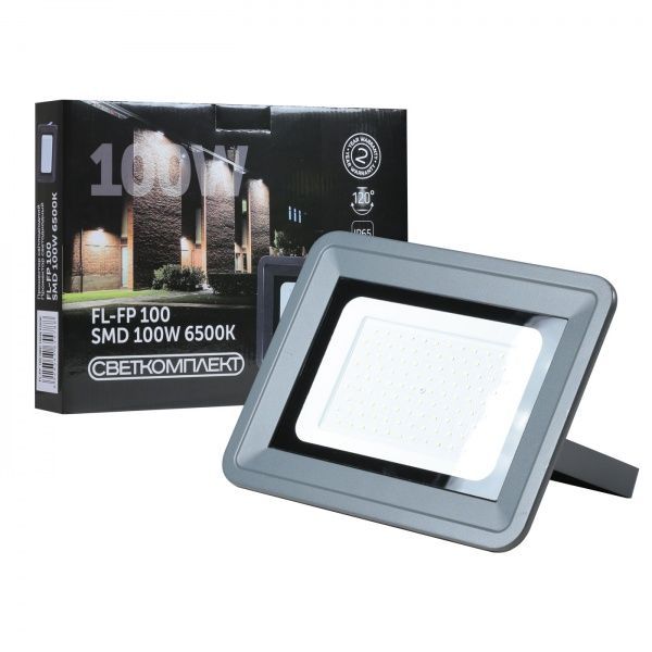 Прожектор Светкомплект LED FL-FP 100 SMD 6000 К 100 Вт IP65 серый 