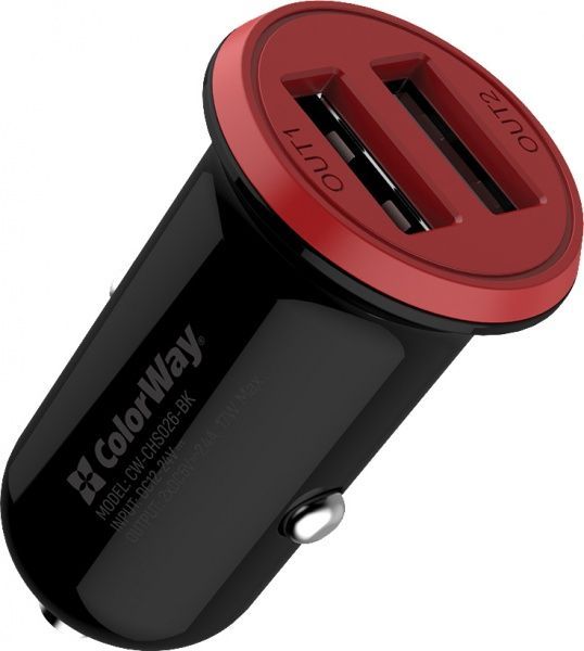 Автомобильное зарядное устройство ColorWay 2USB AUTO ID 3.4A (CW-CHA026-BK) 