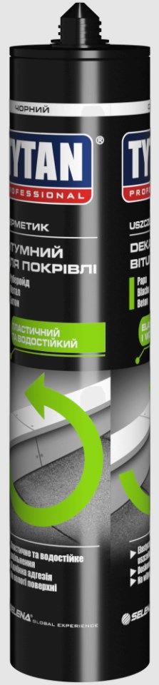 Герметик бітумний Tytan Professional для покрівлі чорний 280 мл