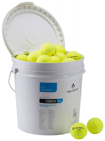 Мячи для большого тенниса TECNOPRO Coach 50-ball bucket 262459-181 50 шт./уп. 
