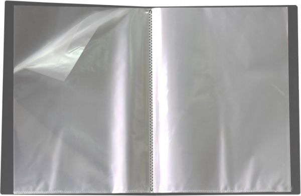 Папка пластиковая А4 10 файлов серая