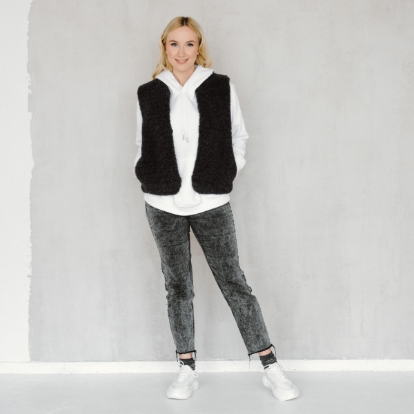 Жилет Flokati Coral р. M/L чорний