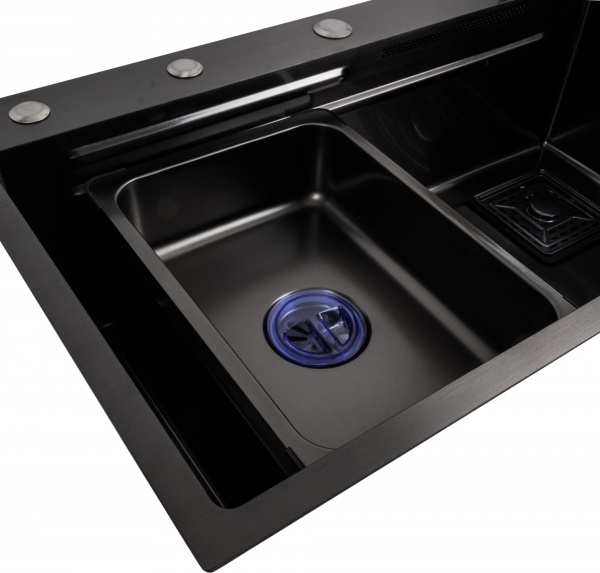 Мойка для кухни Handmade 75х45A PVD водопад черный (000039689) 