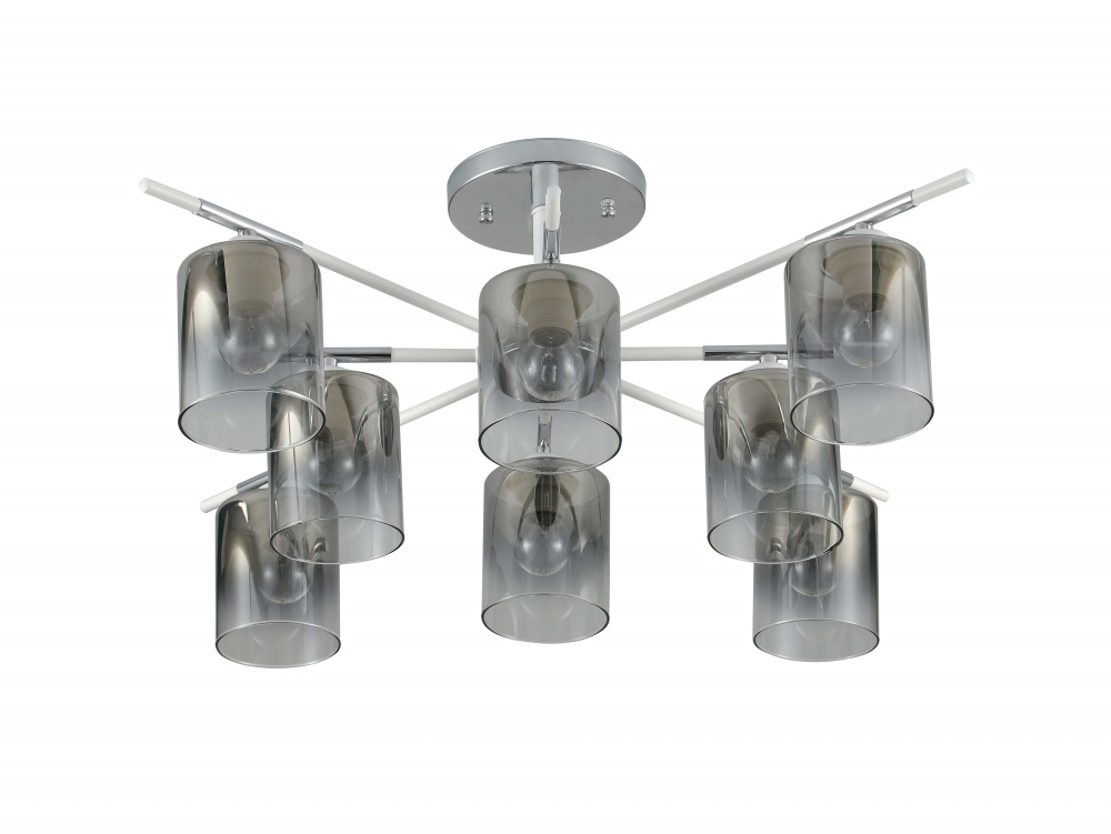 Люстра потолочная Sensio Lirra 8x40 Вт E27 хром/белый/дымчатый LS-07273/8S-E2740W