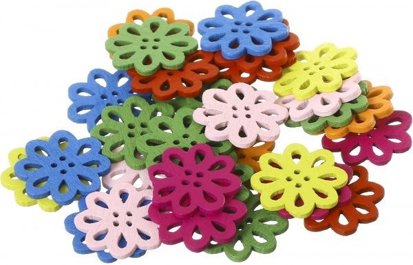 Декоративное изделие деревянные в виде цветка 1 комплектов 30 шт.