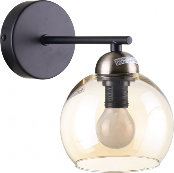 Светильник настенный Accento lighting Portofino 1x60 Вт E14 черный/золото ALHu-KW11100-1 