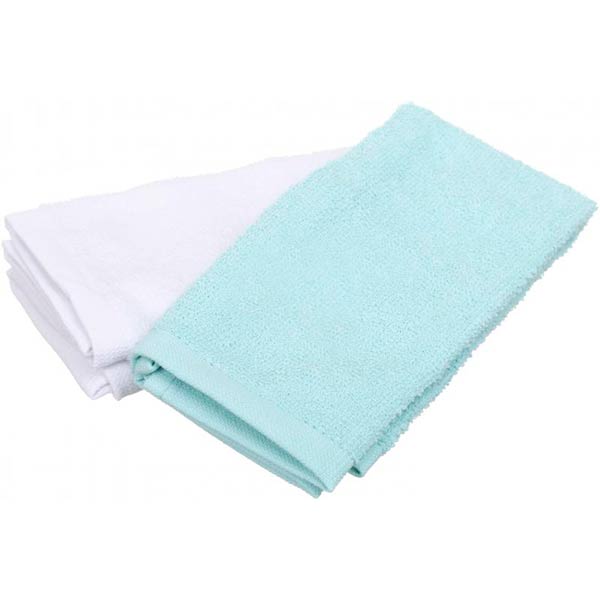 Набор полотенец в корзинке Home 6 шт 30x30 см голубой с белым