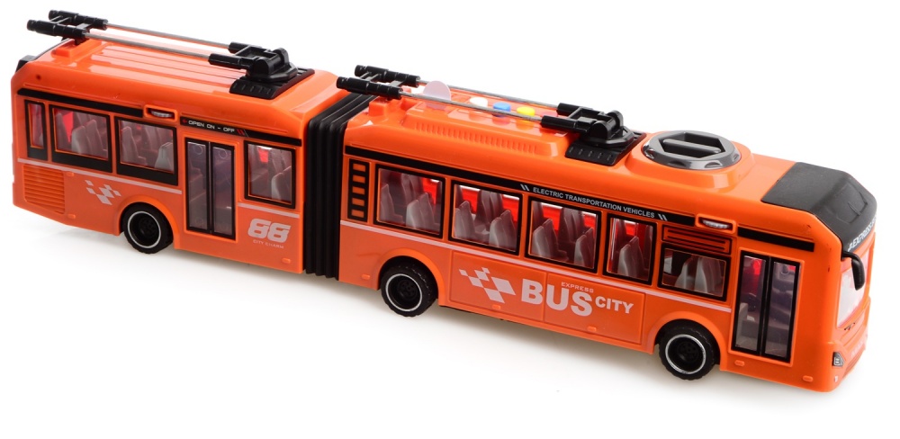 Трамвай CARS S помаранчевий 1:16 (інерція, звук, світло, двері відчиняються) 1:16 CJ-4358564