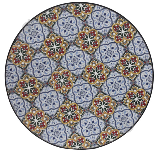 Комплект металевих меблів Indigo Капрі з покриттям мозаїка стіл D60 та 2 крісла 38x37x95 см різнокольоровий