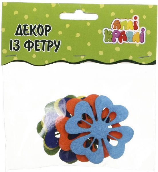 Декоративное изделие из фетра Цветочки №8 разноцветный, 2 мм,