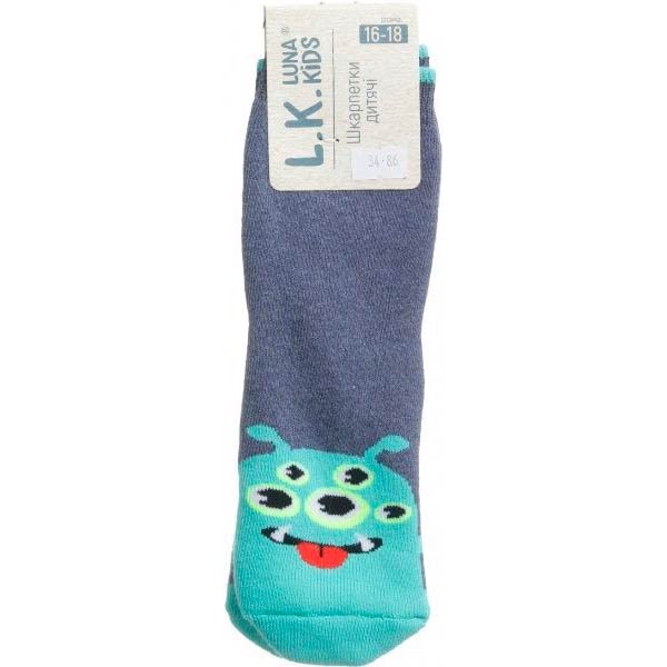 Носки детские Luna Kids № 6. Монстр 331009 р.18–20 темно-синий с бирюзовым