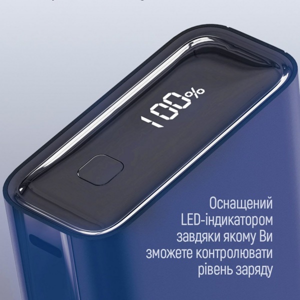 Универсальная мобильная батарея ColorWay 20000 mAh blue (CW-PB200LPG2BL-PDD) 