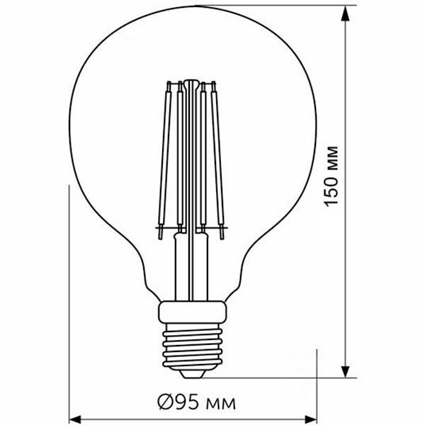 Лампа светодиодная Геотон Vintage G95 6 Вт E27 2700 К 220 В желтая 