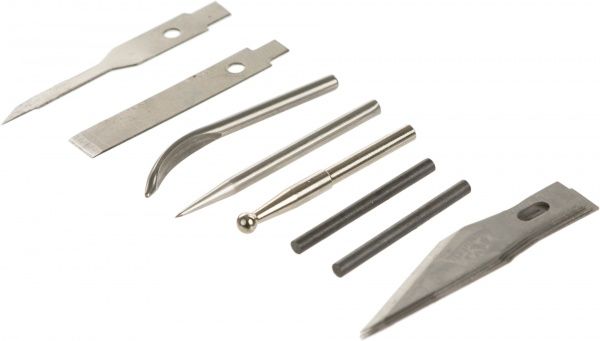 Набір для моделювання ніж макетний 5 змінних лез + 7 насадок 6001 DAFA