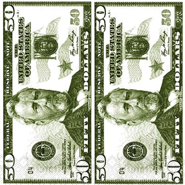 Салфетки столовые DECOR Money Евро-доллар 33х33 см 10 шт.