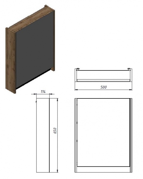 Зеркальный шкаф ЮВЕНТА Leo LeoMC-50 дуб вотан