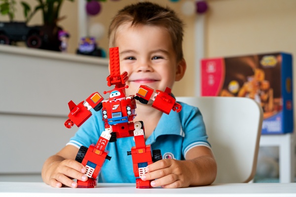Фигурка-конструктор Super Wings Small Blocks 2-in-1 Buildable Transforming Vehicle Jett Джетт EU385005 