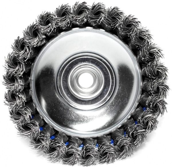 Щетка чашечная 125мм x M14, плетеный провод d0,5 об / мин 6500 стальная проволока S&R 136250125