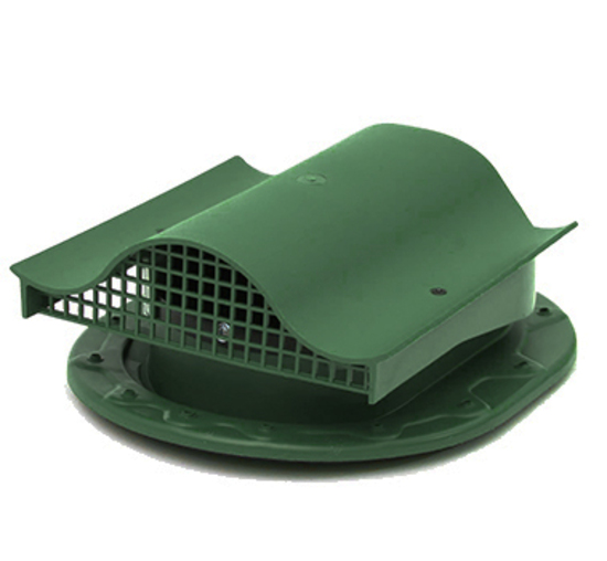 Аератор точковий POLIVENT-КТВ-вентиль для фальцевої покрівлі та готової покрівлі з бітумної черепиці зелений