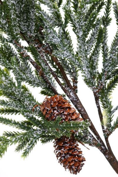 Декорація новорічна Гілка хвойна з шишками засніжена 65см EPI-A3-1008HAW 