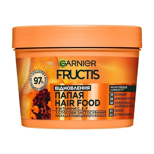 Маска Garnier Fructis Hair Food Папайя Восстановление для поврежденных волос 390 мл